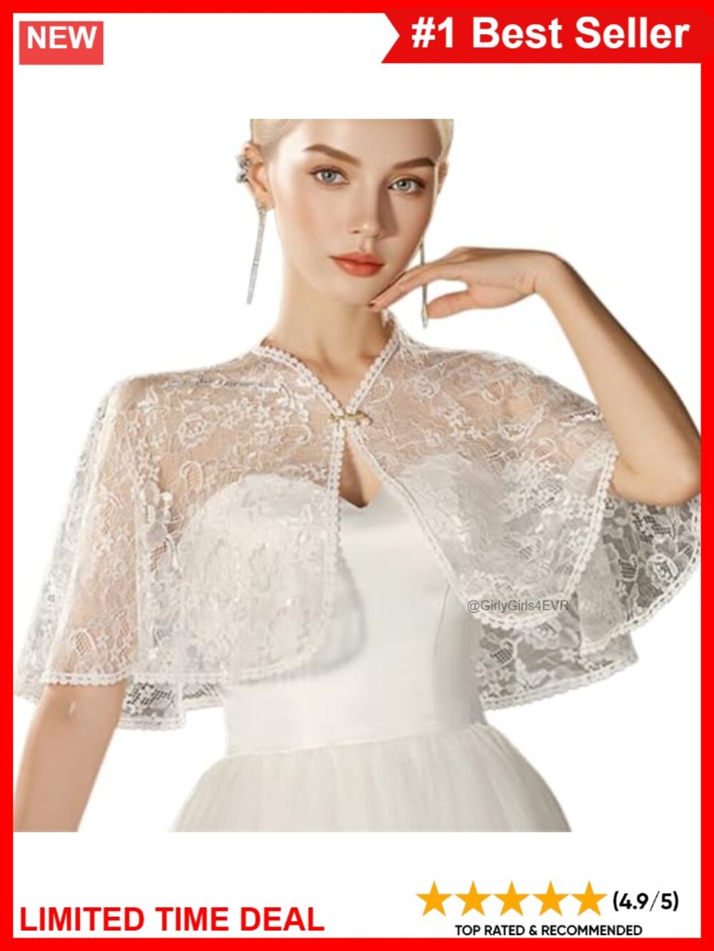 Polyester Lace Shawl Capelet Wedding Wrap Bridal Cover Up